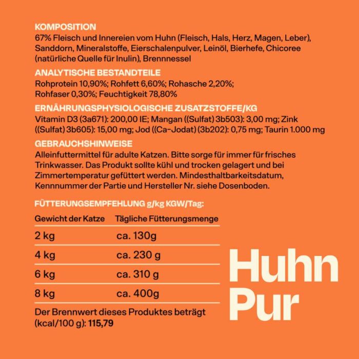Monoprotein Huhn Pur 6x200g Nassfutter