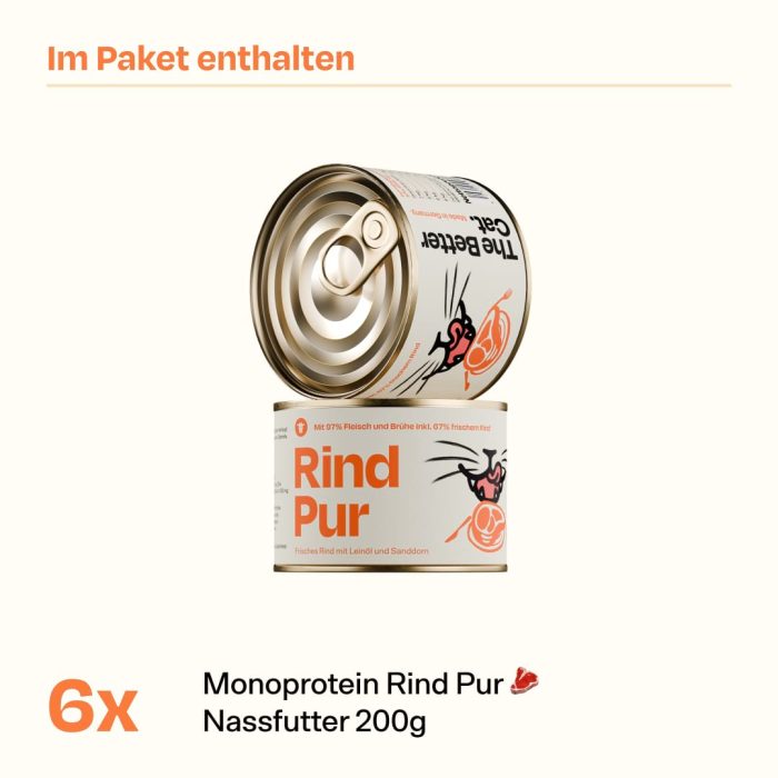 Monoprotein Rind Pur 6x200g Nassfutter